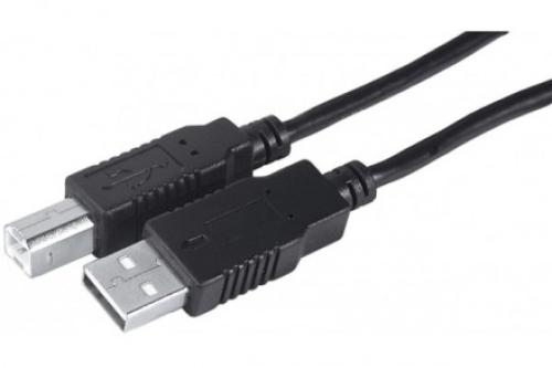 Cordon USB 2.0 type AB M/M High speed noir - 1,80m