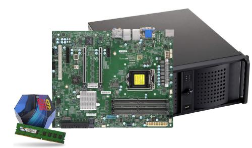 PC RACK 4U Intel I9-9900K (3.6 GHZ / 5.0 GHZ) / 32GO RAM SSD 256Go + 1To//2x GIGA lan/1 PCI-E x4, 1 PCI-E x1, 2 PCI-Ex16 ,1 PCI 32 Bits slots /1x RS232/ windows 10 64 Bits 3 years warranty