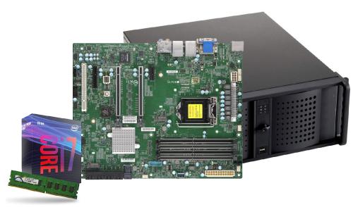 PC RACK 4U Intel I7-9700KF (3.6 GHZ / 4.9 GHZ) / 32GO RAM /2X SSD 256Go + 1To//2x GIGA lan/1 PCI-E x4, 1 PCI-E x1, 2 PCI-Ex16 ,1 PCI 32 Bits slots /1x RS232/ Windows 10 64 bit 3 anni di garanzia